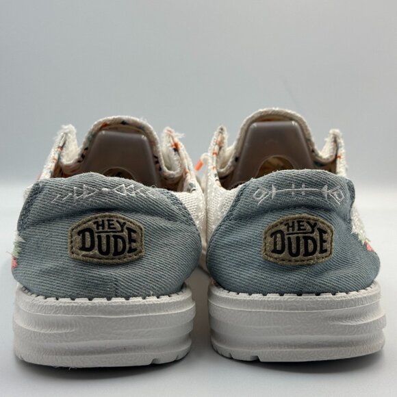 Hey Dude Loafers Women 8 White Crochet Wendy Boho Pristine - Picture 6 of 14